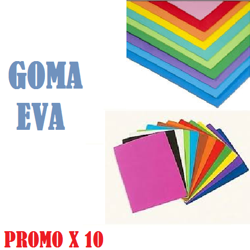 .||OFERTA EFECTIVO / TRANSFERENCIA|| PROMO GOMA EVA LISA X 10 UNIDADES (Pliego)