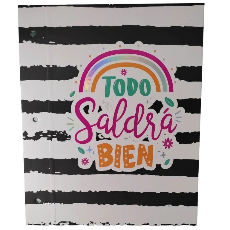 Tapa de Carpeta Escolar N3 " TODO SALDRA BIEN "
