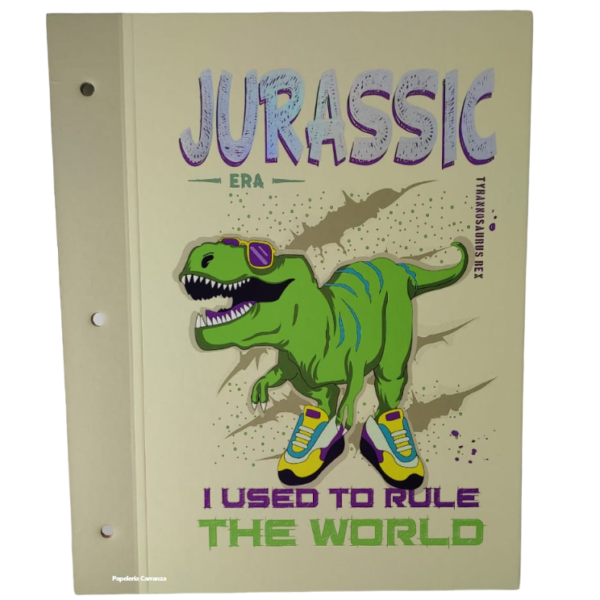 Tapa de Carpeta Escolar N3 " JURASSIC " DINOSAURIOS