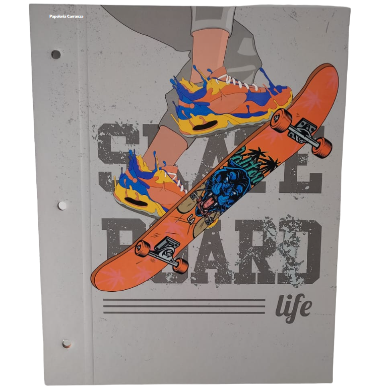 Tapa de Carpeta Escolar N3 "SKATE BOARD "
