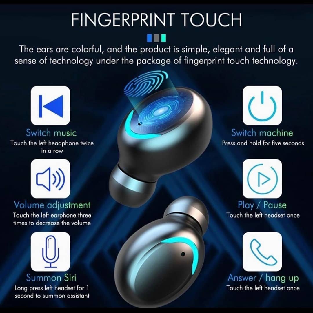 Auriculares TWS "F9 Touch" Inalambricos Bluetooth Premium (Negro)