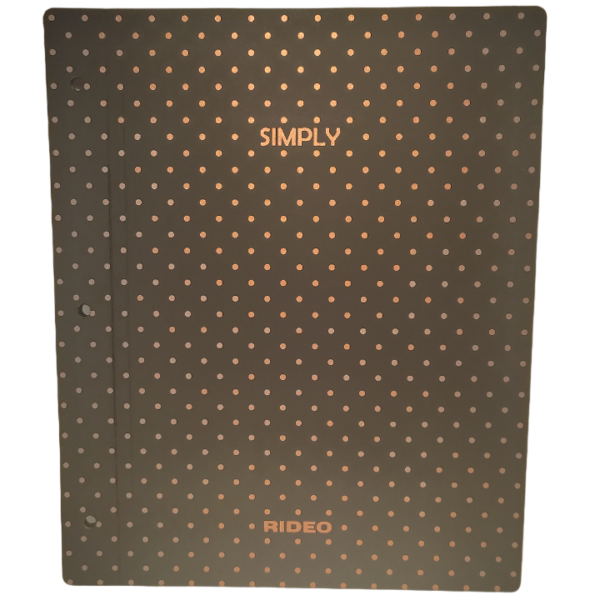 Tapa de Carpeta Escolar N3 " SIMPLY - Lunares Dorados - " (Polipropileno)