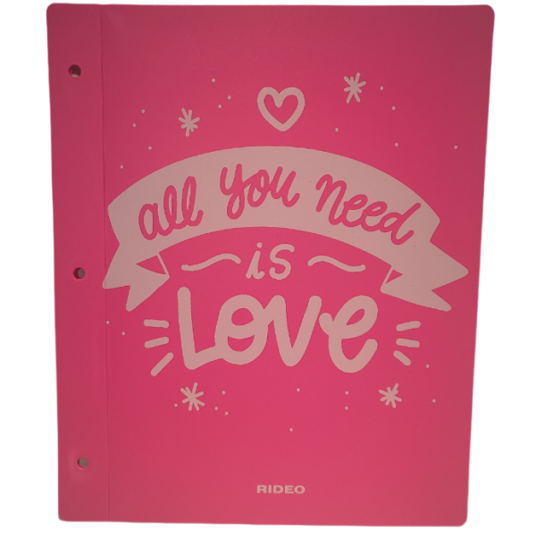 Tapa de Carpeta Escolar N3 " ALL YOU NEED " (Polipropileno)