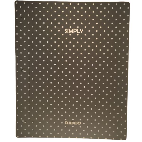 Tapa de Carpeta Escolar N3 " SIMPLY - Lunares Plateados - " (Polipropileno)