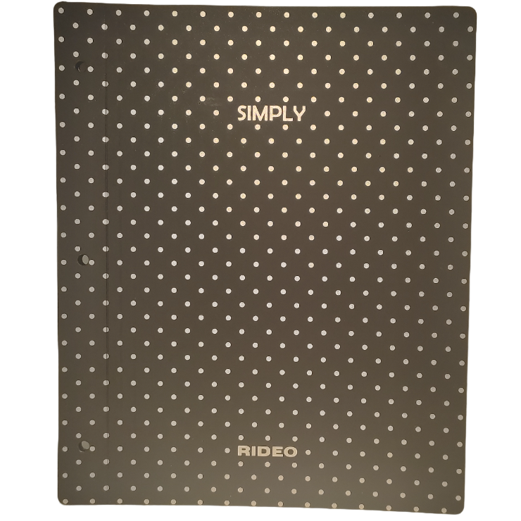 Tapa de Carpeta Escolar N3 " SIMPLY - Lunares Plateados - " (Polipropileno)