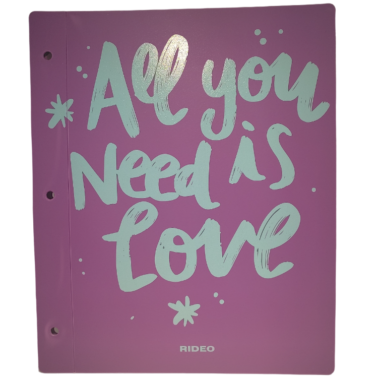 Tapa de Carpeta Escolar N3 " ALL YOU NEED " (Polipropileno)