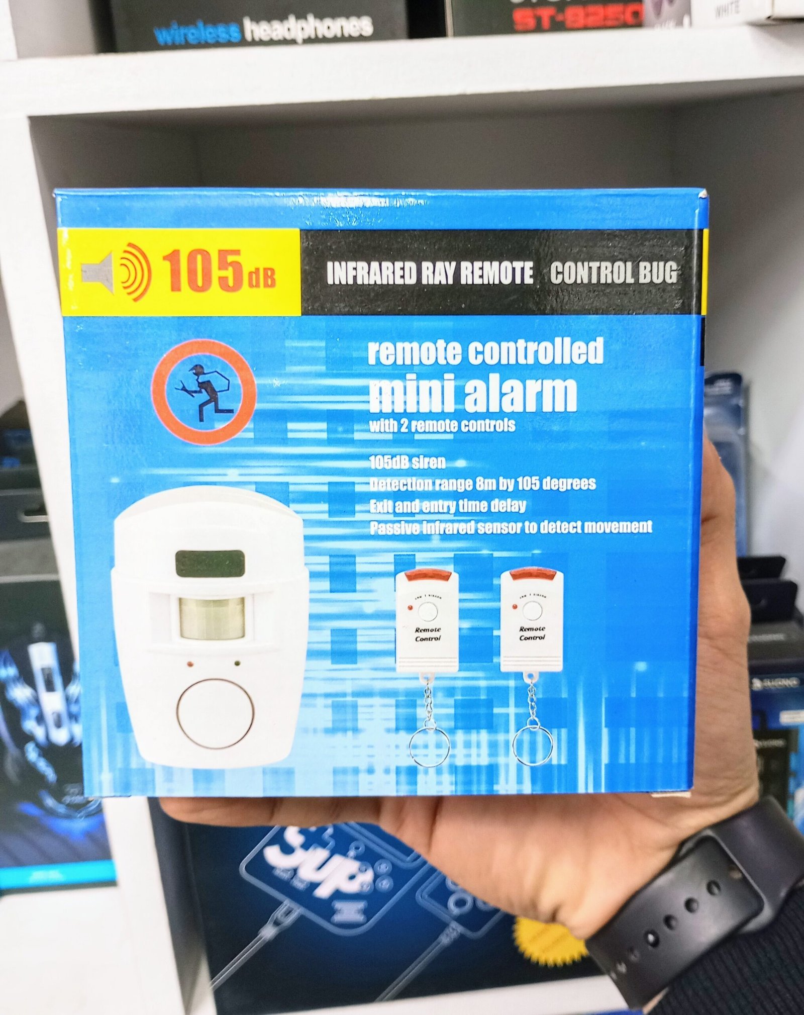 Alarma Domiciliaria Inalámbrica con Sensor de Movimiento y Sirena + 2 Controles