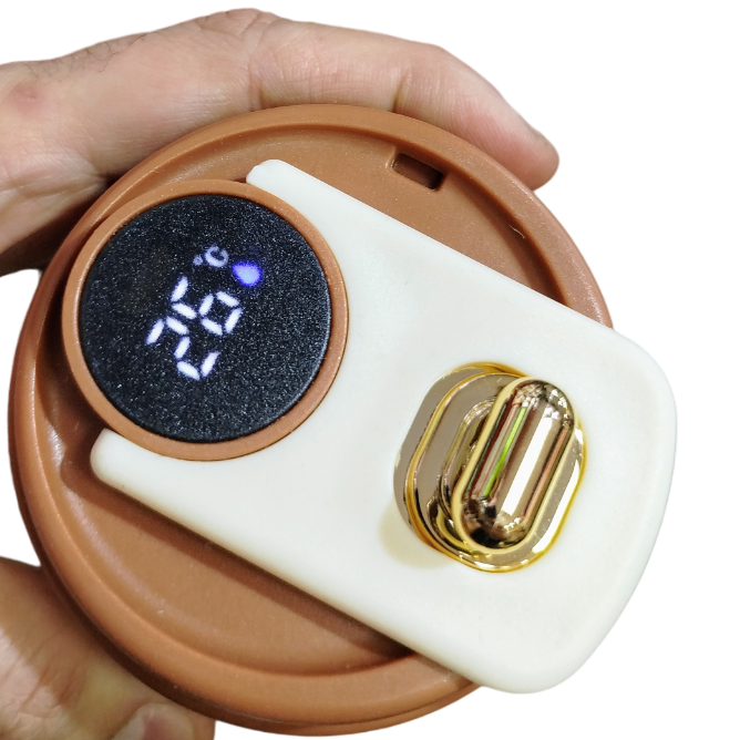 VASO TERMICO "NIÑO SHIN CHAN" PREMIUM 500 ML - ACERO INOXIDABLE (DOBLE CAPA) C/ Medidor de tmperatura TAPA ANTIVUELCO