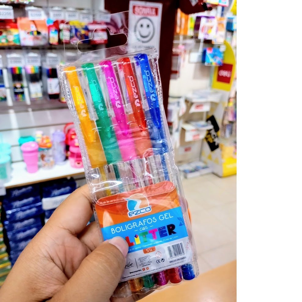 LAPICERAS EN GEL * GLITTER *  EZCO X 5 (BRILLO)