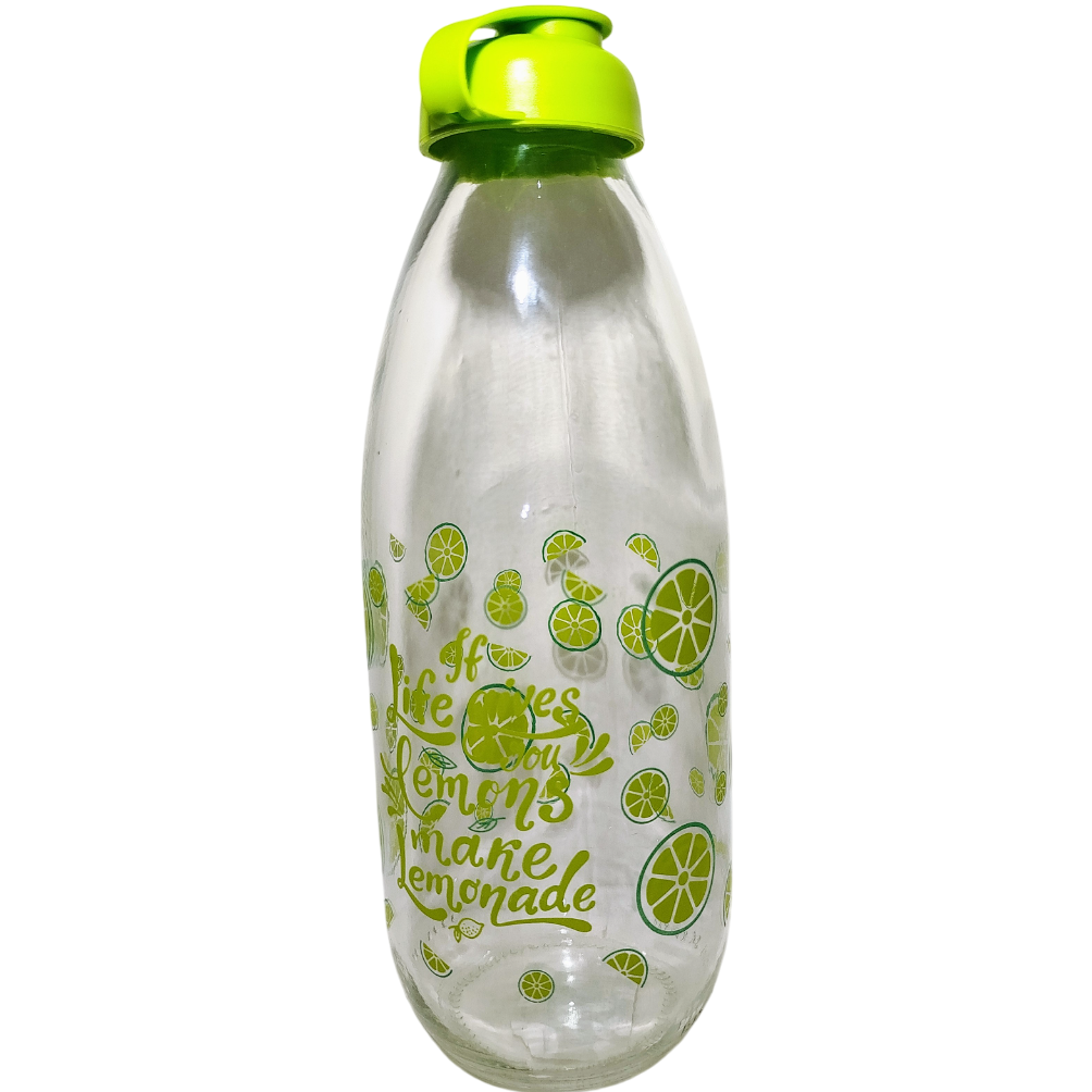 BOTELLAS DE VIDRIO 1 LITRO * VERDE MZA * C/ TAPA PLASTICA