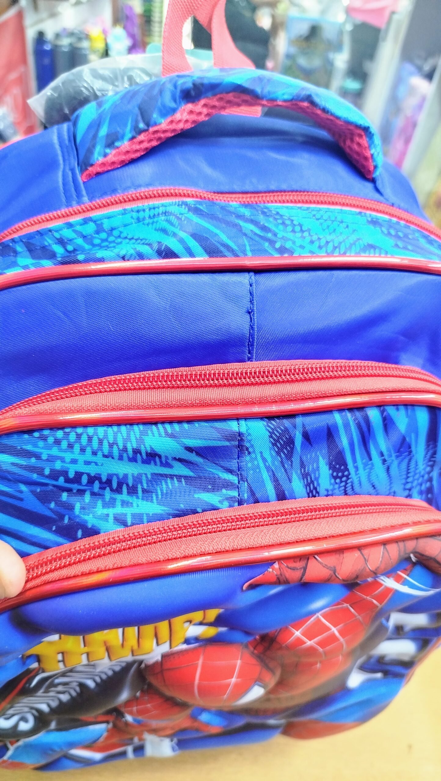 Set x 3 *SPIDER MAN* Mochila Con Carro 3D + Lonchera Termica + Cartuchera -Ruedas Escaladoras x 3 Reforzadas- Escolar