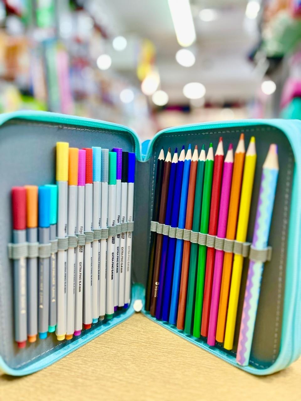 CARTUCHERAS OLAMI "GLITTER METAL" 3 PISOS REFORZADAS