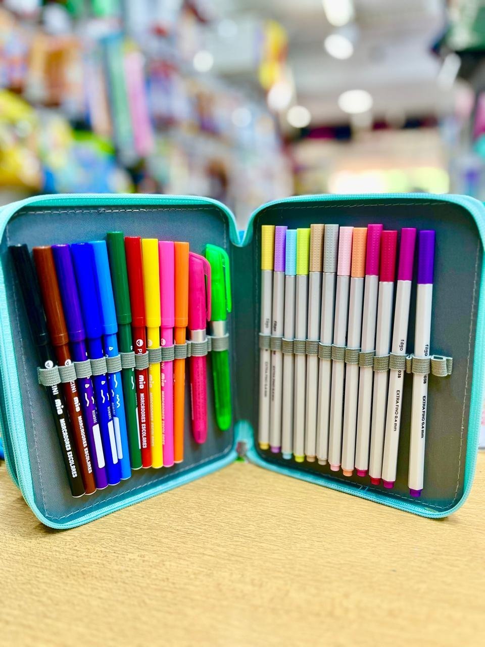 CARTUCHERAS OLAMI "GLITTER METAL" 3 PISOS REFORZADAS