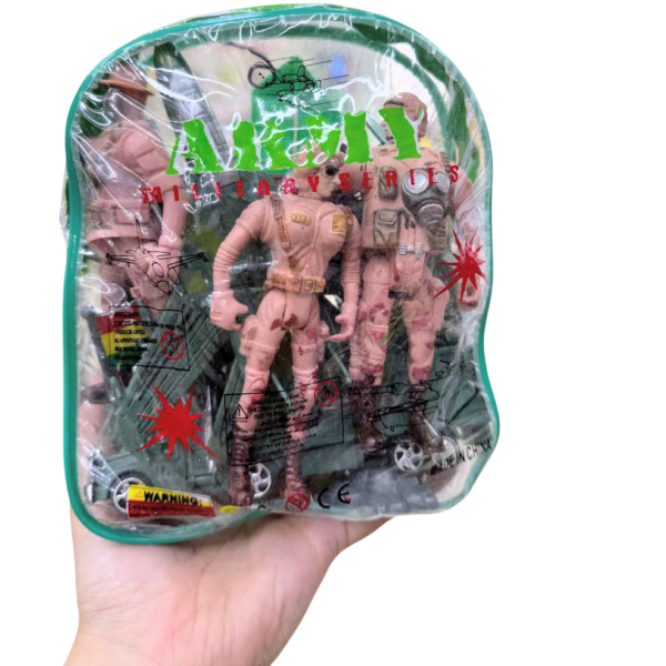 Juego de Soldaditos , Tanques, etc con Mochilita contenedora