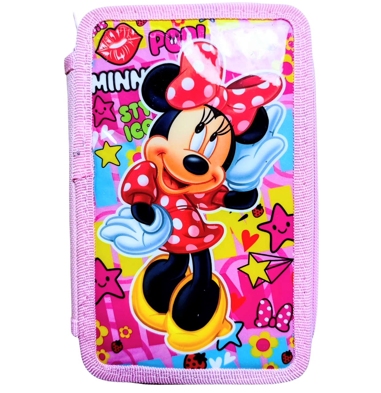 CARTUCHERAS "MINNIE MOUSE" 2 PISOS + UTILES