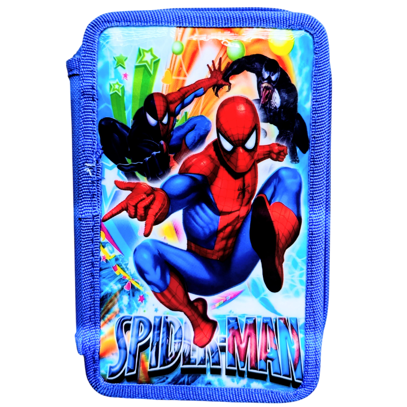 CARTUCHERAS "SPIDER MAN" 2 PISOS + UTILES