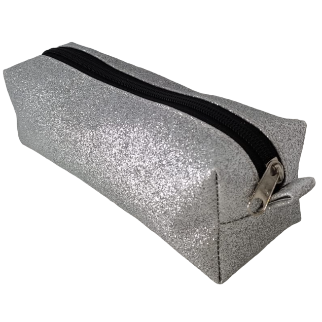 CARTUCHERA C/ BRILLO PAQUETITO MEDIANO "PLATEADO"