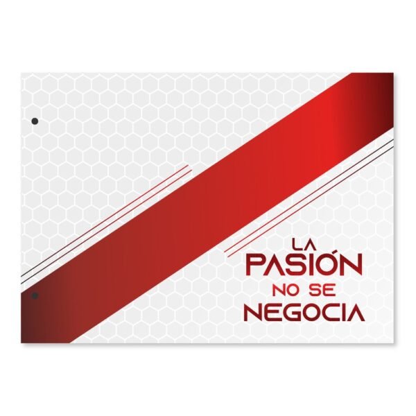 Tapa de Carpeta de dibujo N5 " LA PASION NO SE NEGOCIA " RIVER PLATE