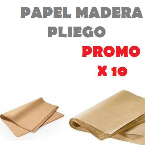 .||OFERTA EFECTIVO / TRANSFERENCIA|| PROMO PAPEL MADERA x 10 unidades (PLIEGO GRANDE)