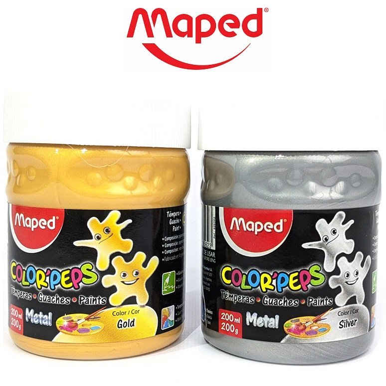 TEMPERAS EN POTE MAPED "METAL ORO / PLATA" x 250 GR