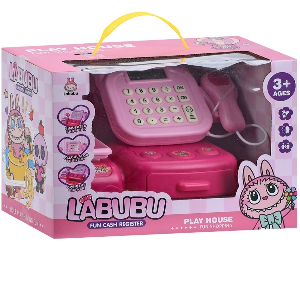 JUGUETE CAJA REGISTRADORA - LABUBU ROSA - CALCULADORA