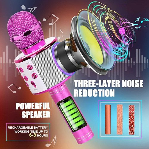 Micrófono Bluetooth Karaoke " ROSA " C/ Parlante Incluido + Función Remix WS - 858 - Imagen 2