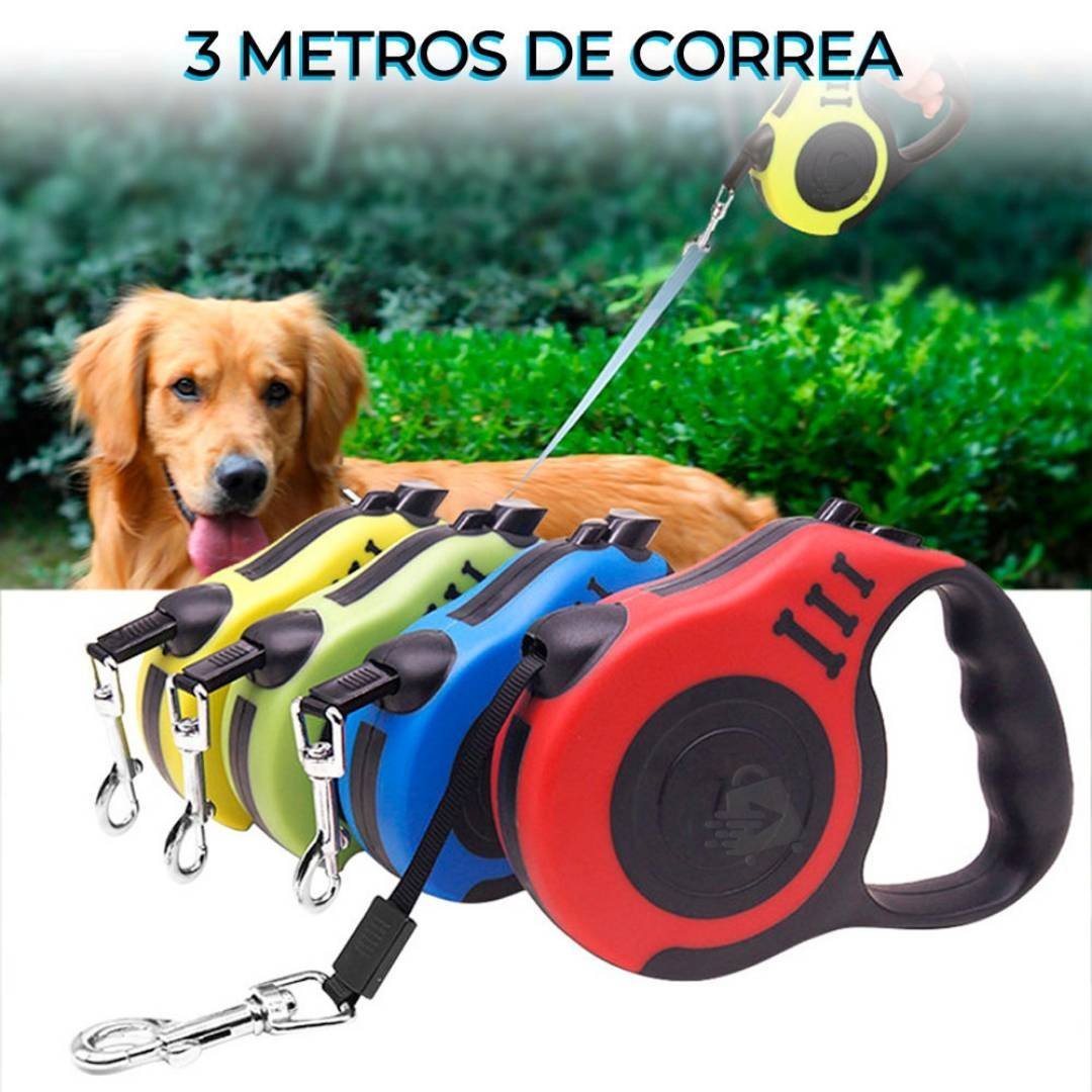 Correas Extensibles 5mts Retráctil Para Mascotas Hasta 15kgs