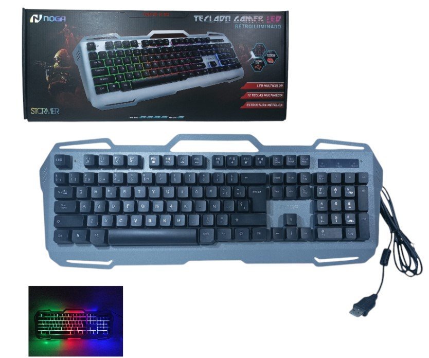 TECLADOS RETROILUMINADOS GAMER * METALICOS * NOGA NKB - K10