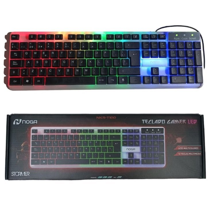 TECLADO RETROILUMINADO NOGA NKB-T100