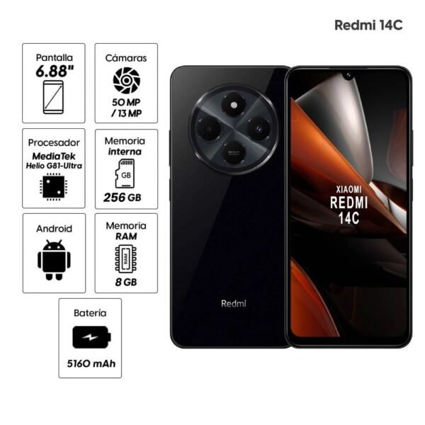 XIAOMI - REDMI 14C NEGRO - 256GB Liberado // GARANTIA 3 Meses //