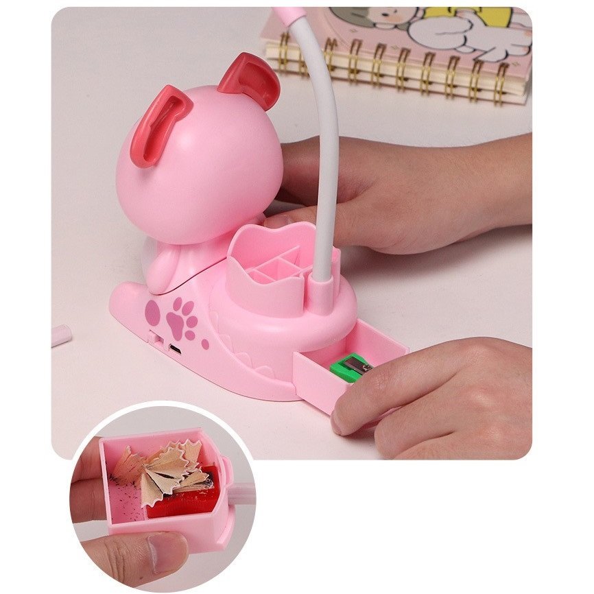 Lampara "Lechuza" Recargable para Escritorio (c/ Bateria incorporada) PortaLapiz + Sacapuntas