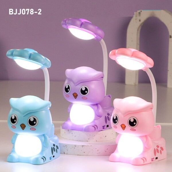 Lampara "Lechuza" Recargable para Escritorio (c/ Bateria incorporada) PortaLapiz + Sacapuntas