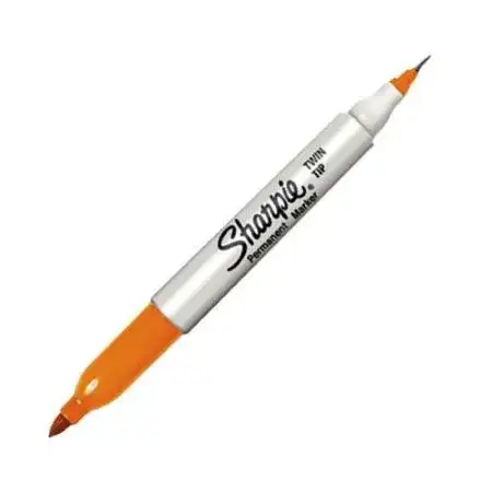 MARCADORES INDELEBLE SHARPIE *DOBLE PUNTA NARANJA*  (FINA Y ULTRA FINA)