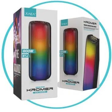 Parlantes Torre XAEA " KROMER 5" x 2 " 800W C/ LUCES Bluetooth Inalámbrico (PREMIUM)