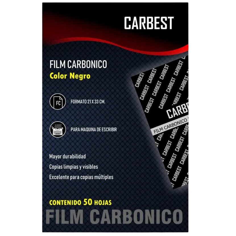 Papel Carbonico CARBEST * NEGRO * CAJA X 50 UNIDADES Tamaño Oficio