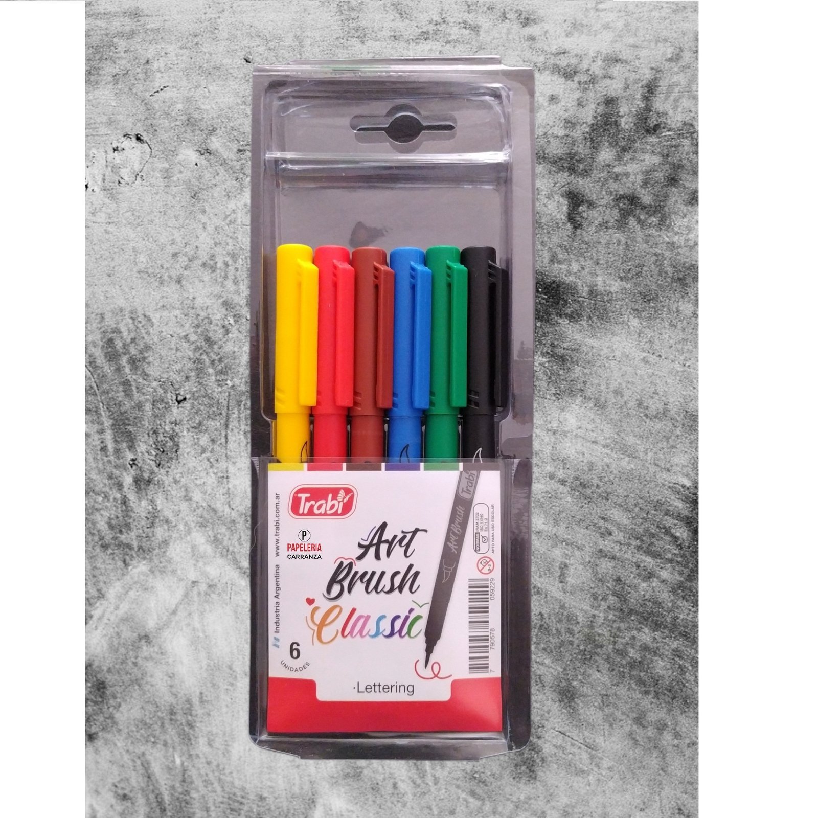 Marcadores ART BRUSH // Clasicos x 6 // Trabi Punta Pincel (FINITOS)