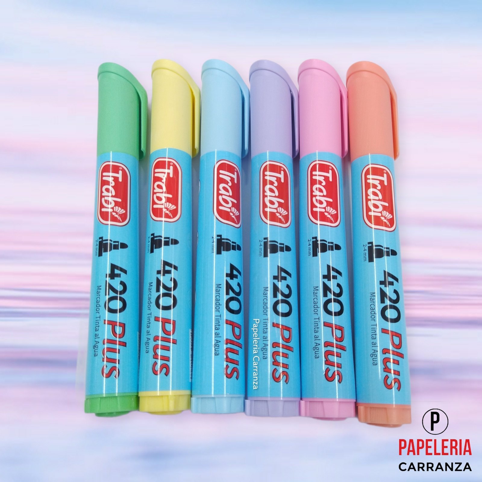 Marcadores Trabi PASTEL x 6 (Punta Redonda)