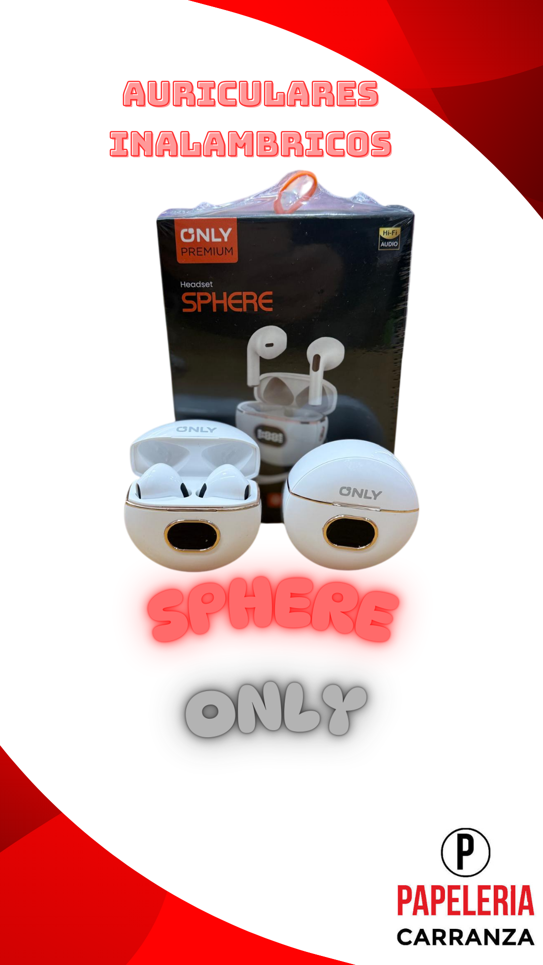 Auriculares ONLY * SPHERE BLANCO * PREMIUM Inalámbricos Bluetooth