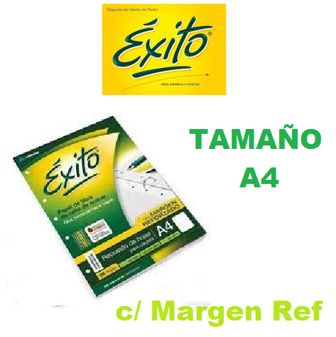 Repuesto Exito A4 x 48 Hojas de 100 gr c/ Margen Reforzado