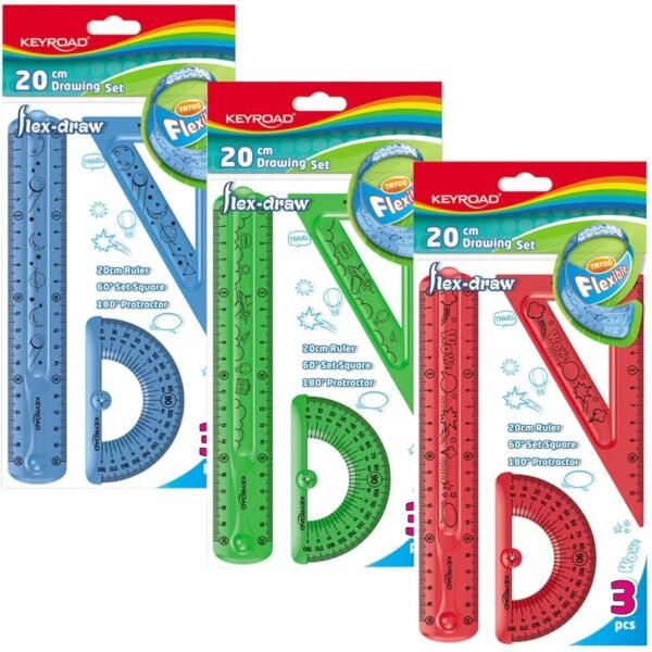 Set Geometria FLEXIBLE KEYROAD 20 cm 3 piezas