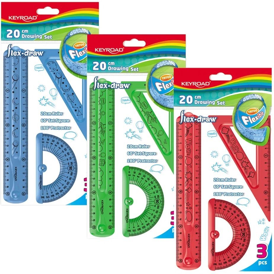 Set Geometria FLEXIBLE KEYROAD 20 cm 3 piezas