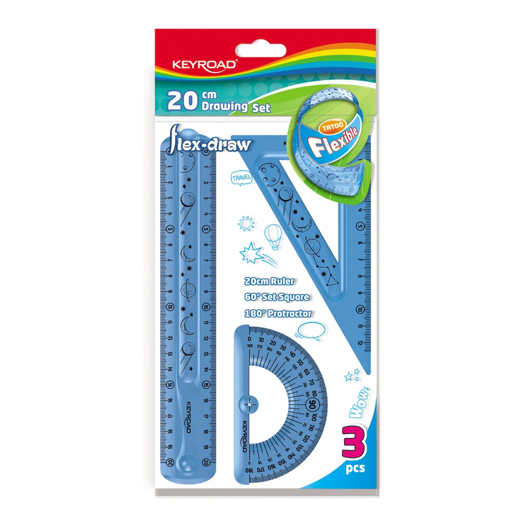 Set Geometria FLEXIBLE KEYROAD 20 cm 3 piezas