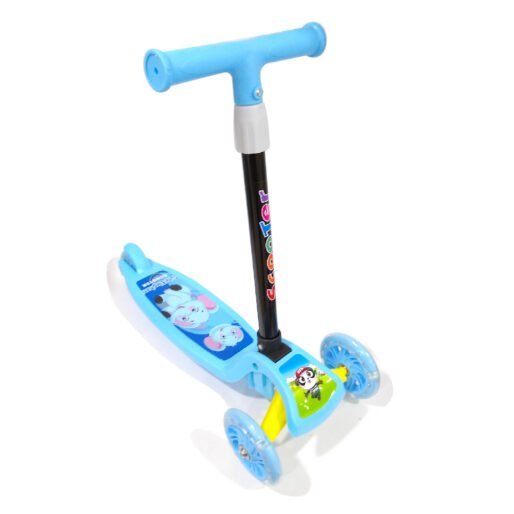 Monopatin Plegable - Scooter Celeste - 3 Ruedas c/ Luz