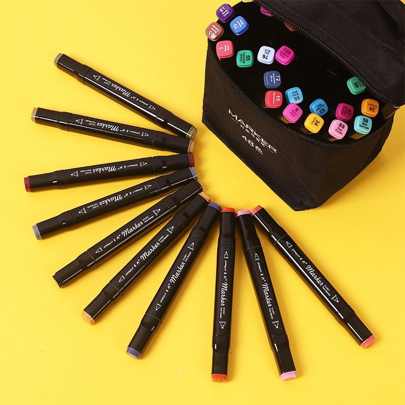 Kit de Marcadores Touch de Artistica * Doble Punta x 36 Unidades + Estuche de Tela c/ Base * Premium