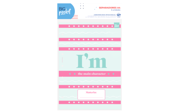 Separadores de Materias PPR " JUST COOL " Tamaño A4 x 6 unidades