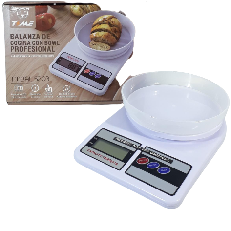 Balanza Digital de Cocina * con Bowl * Profesional 10 Kg