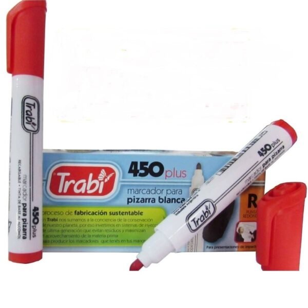 ||OFERTA EFECTIVO / TRANSFERENCIA|| Marcador para Pizarra ** Rojo 450 (CAJA x 12) ** RECARGABLE Trabi