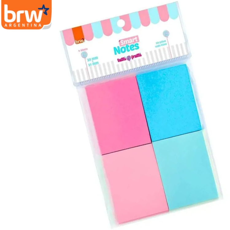 Notas Adhesivas BRW "TUTTI FRUTTI" x 4 Colores