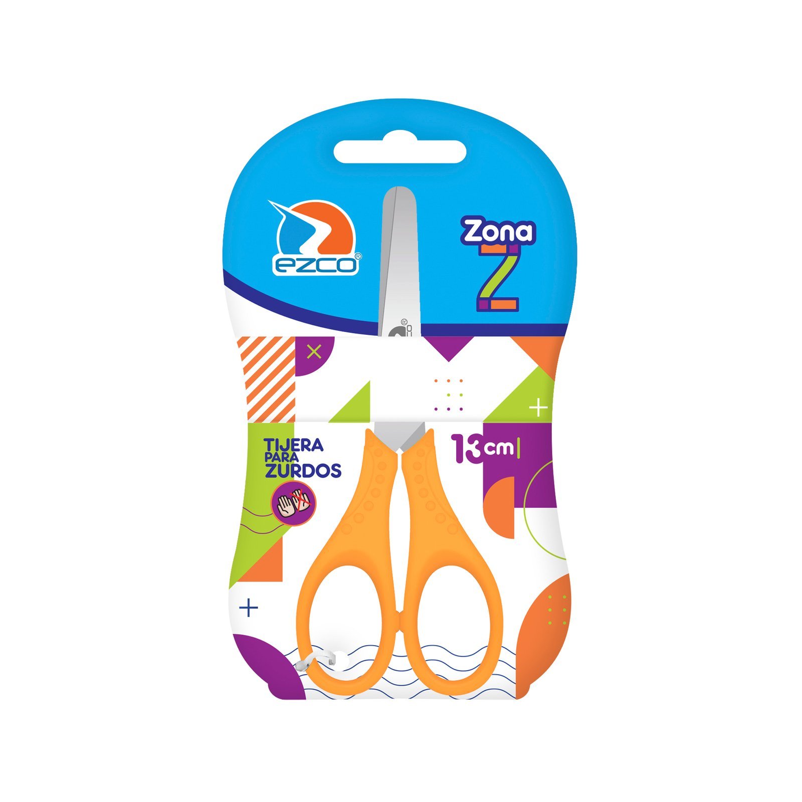 TIJERAS EZCO * P/ ZURDOS * 13 CM ESCOLAR