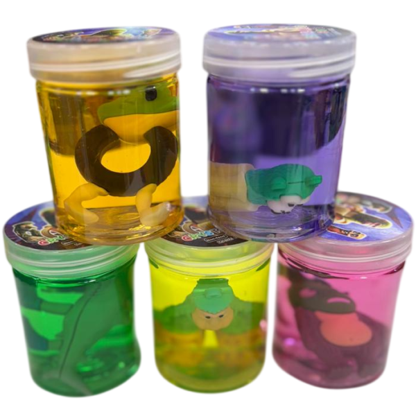 Slime Pote " TRALALERO c/ Muñequito " Transparente BRAINROT VIRAL